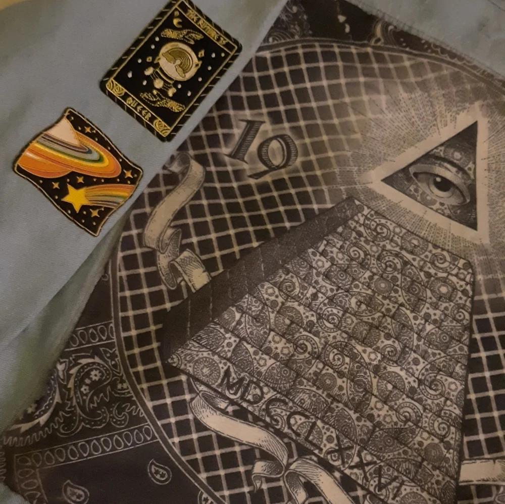 SOLD! LGBT illuminati denim custom jacket! Drops April 6th - Picture 12 of 16